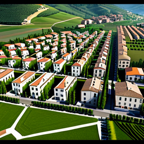 국토계획법 - The PRG (Piano Regolatore Generale)**

"Aerial view of a vibrant Italian town showcasing a harmoniou...